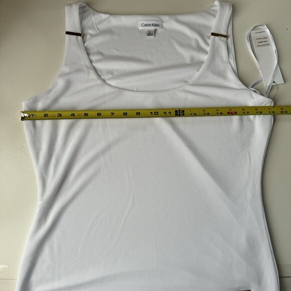 Calvin Klein Scoop Neck Tank Embellished Top Large - Picture 4 of 14